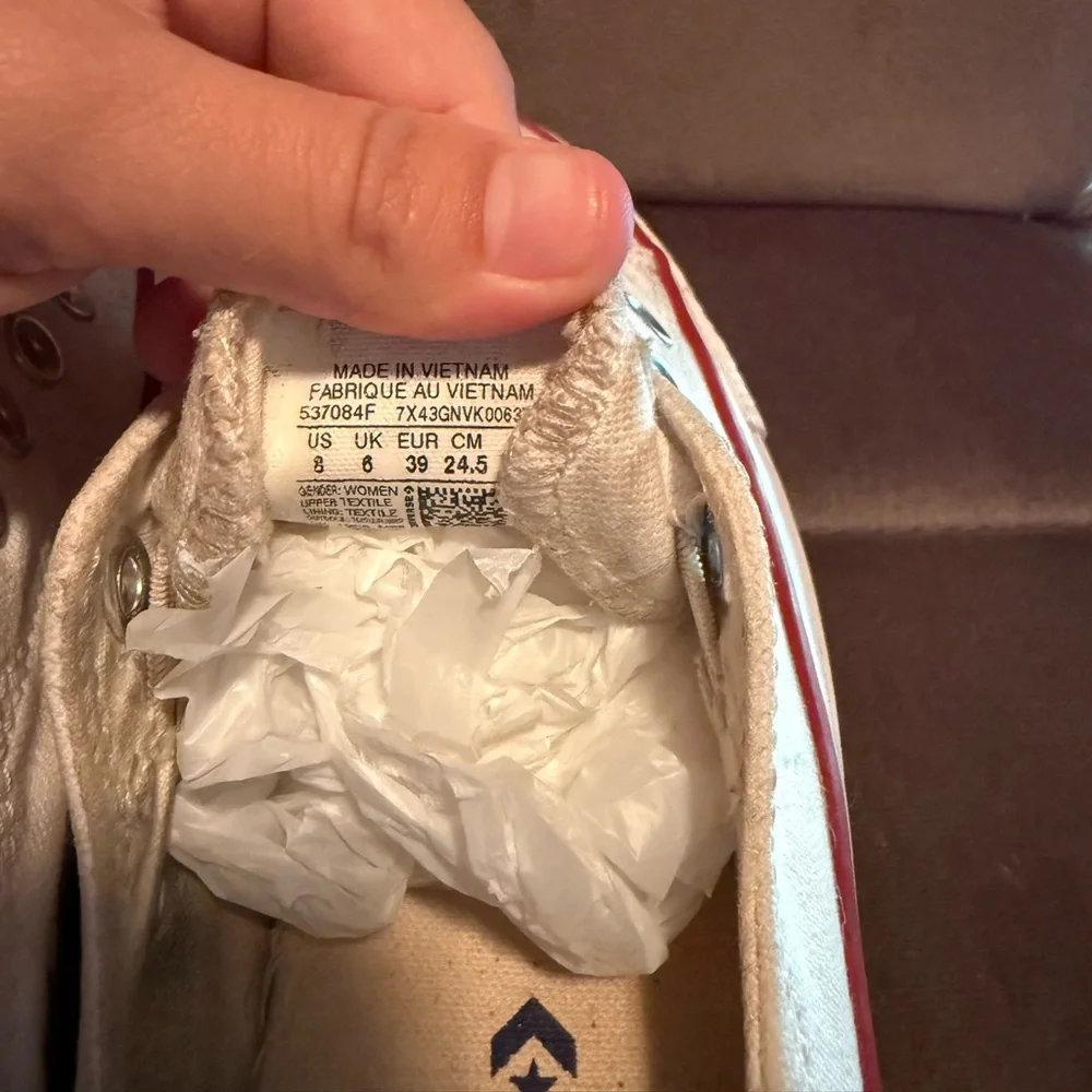 Women’s White Slip-On Converse Sneakers Size 8